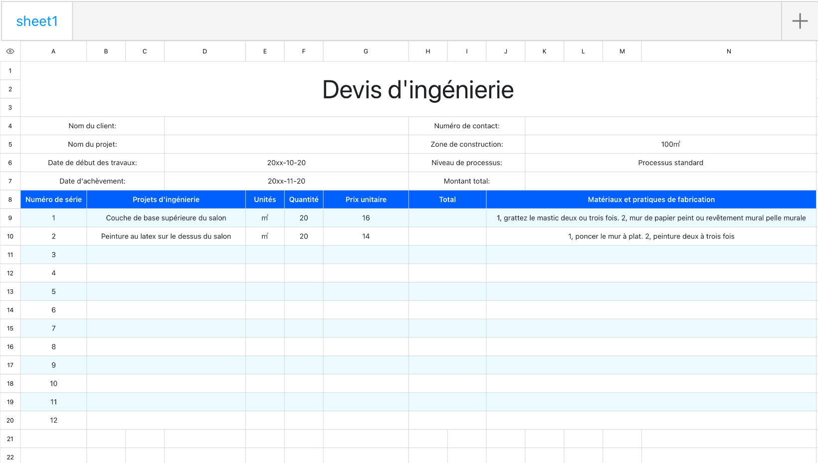 Devis d'ingénierie 1